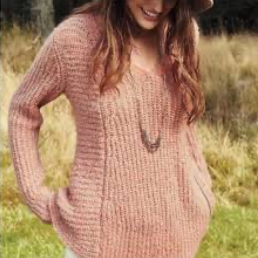 Anthro Moth Women's Zipped Stitch Pullover Wool Alpaca Pink Orange Sweater Med